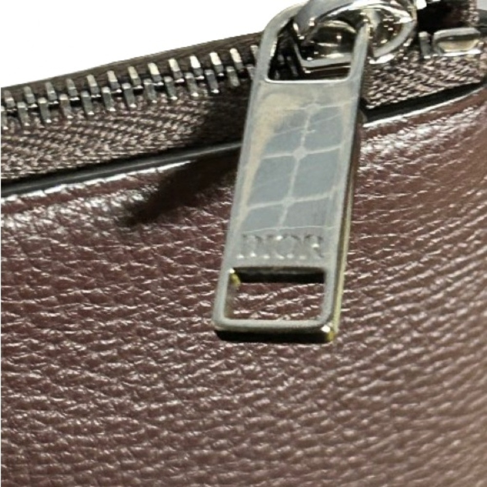 Dior Brown Leather Portfolio Bag - Picture 3 of 6